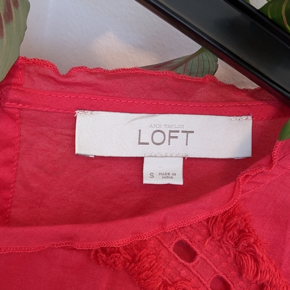 LOFT Cotton Peasant Blouse - Picture 3 of 6